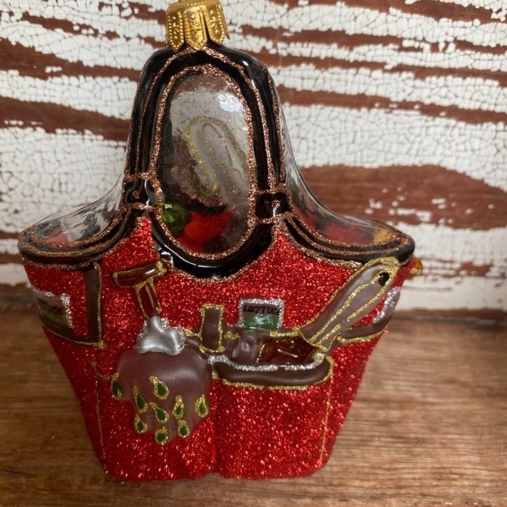 Anthropologie Terrain Garden Tool Bag Glass Ornament - Picture 3 of 4